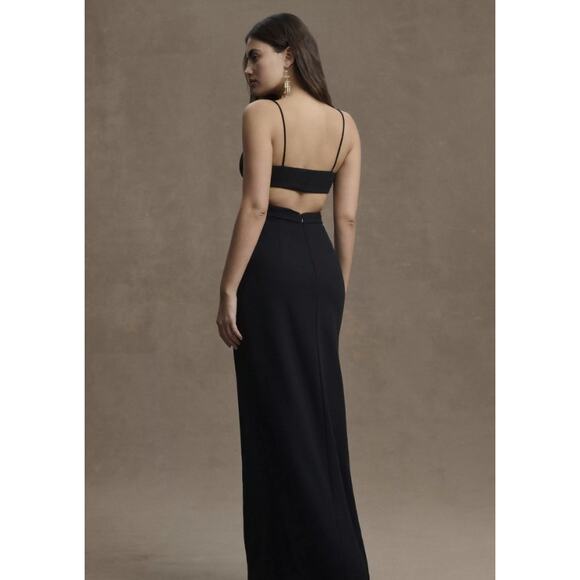 BHLDN Livy Cutout V-Neck Gown Black Size 10 - Picture 3 of 11